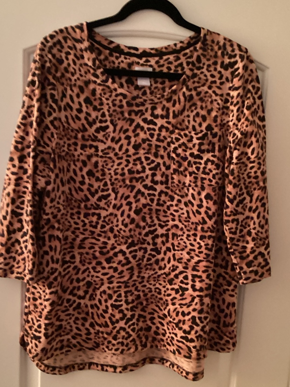 Chico's Leopard Print Accent Cover in Brown and Black